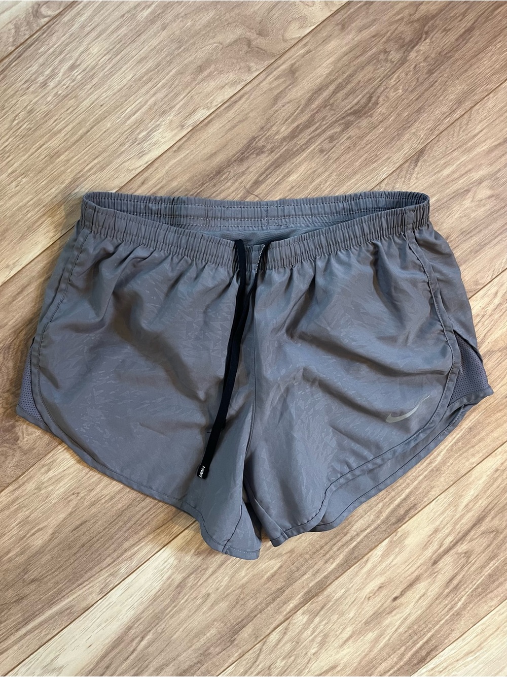Classic grey Nike Dri-fit athletic shorts